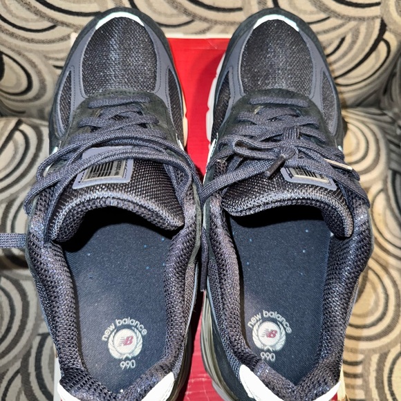 New Balance 990 V4 Men's Navy Sneakers - Picture 9 of 11
